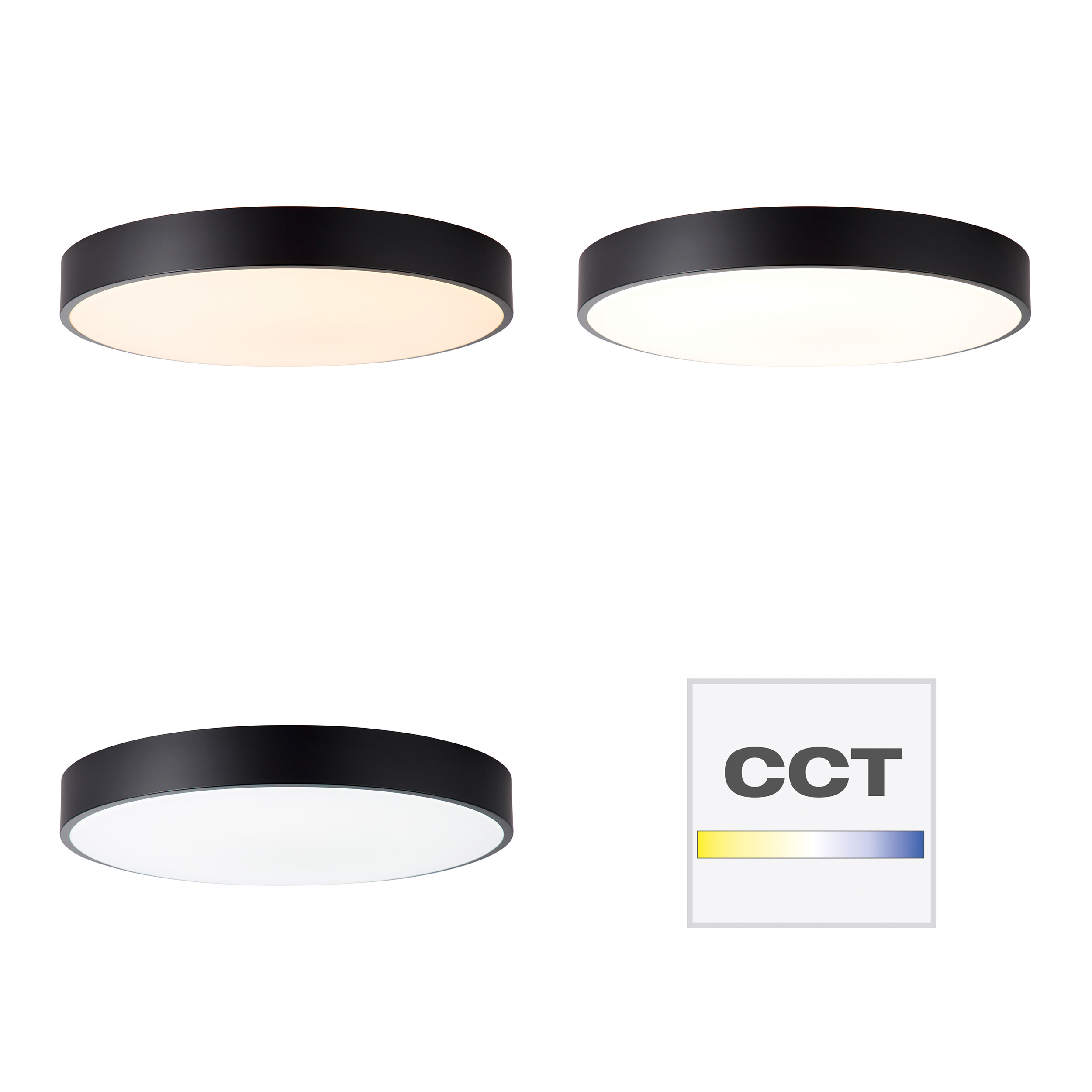 Brilliant Deckenleuchte Slimline G97014/76 schwarz weiß Metall Kunststoff H/D: ca. 8,5x49 cm