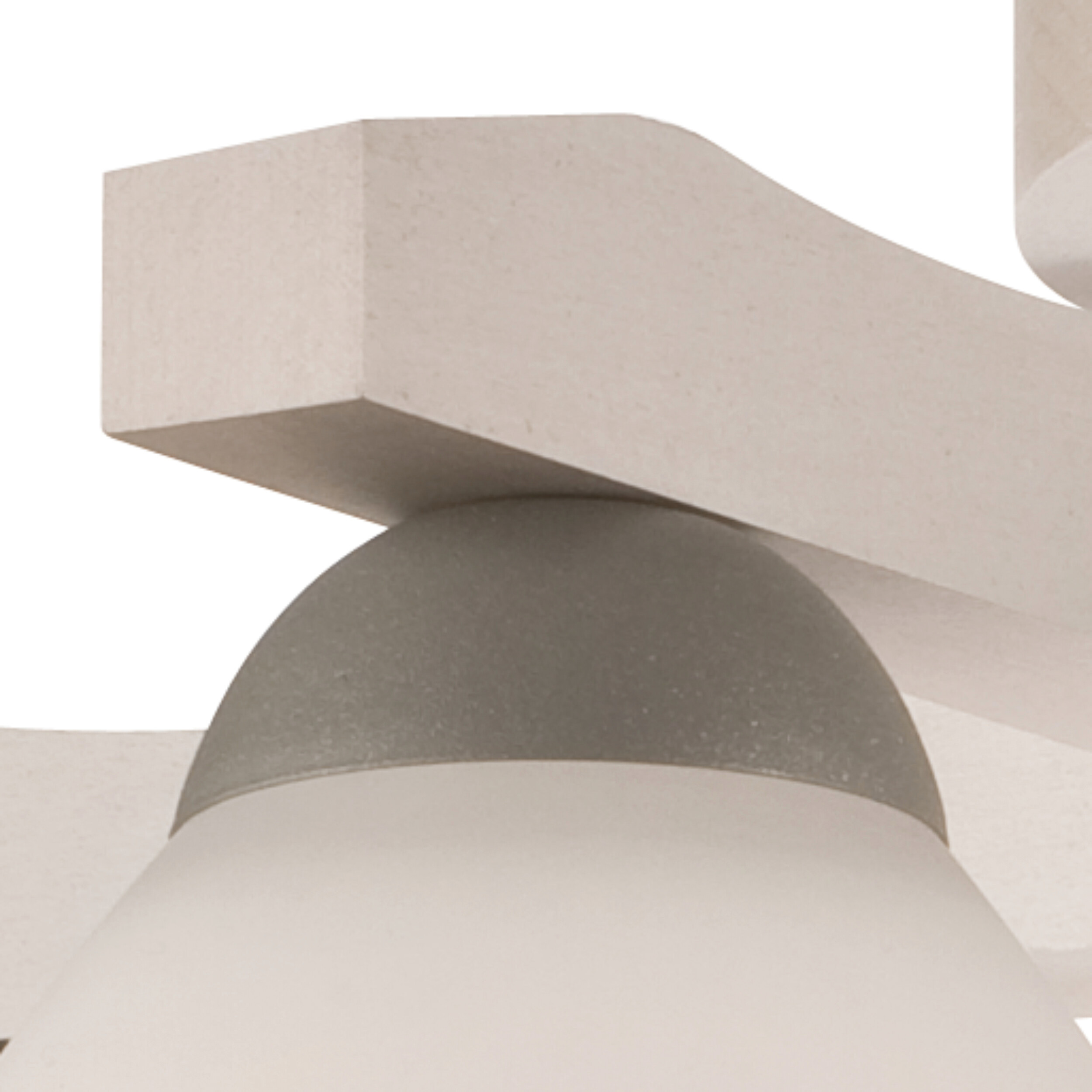 Lamkur Deckenleuchte buche weiß Stahl Glas Holz B/H/L: ca. 37x23x37 cm 5 Brennstellen