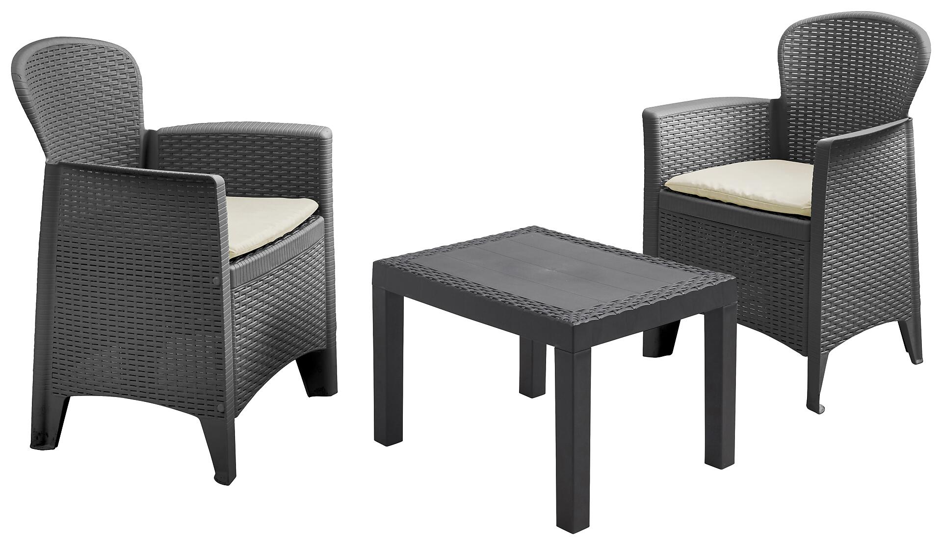 ProGarden Balkonset Akita anthrazit Kunststoff