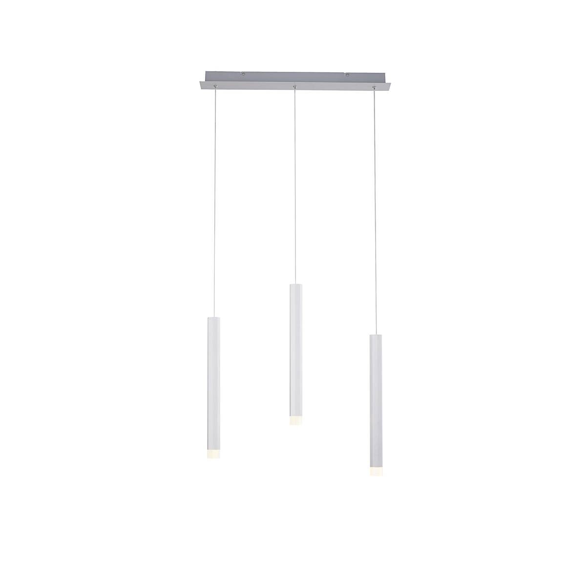 Just Light LED-Pendelleuchte BRUNO 15203-95 Alu Eisen Aluminium B/H/T: ca. 55x120x8 cm 3.0 Brennstellen