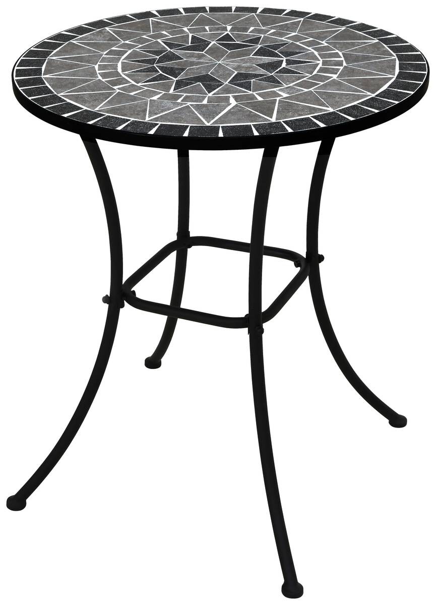 POCOline Gartentisch Mosaik schwarz Metall H/D: ca. 70x60 cm