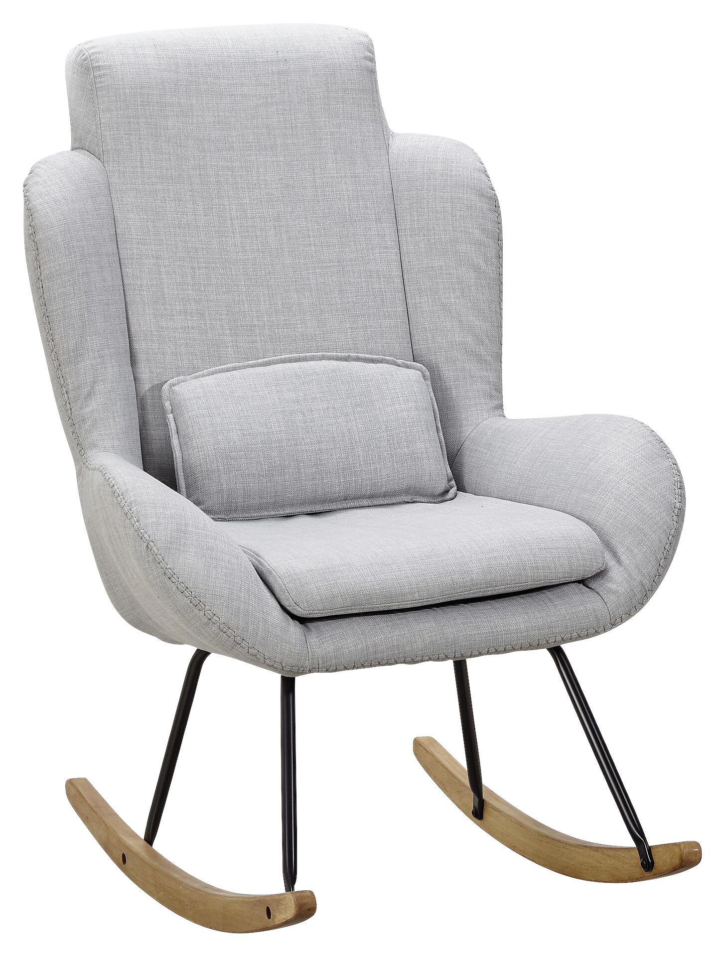 Stuhl hellgrau natur Polyester Echtholz B/H/T: ca. 75x110x88,5 cm