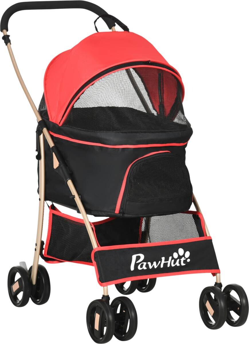 PawHut Hunde-Zubehör rot Edelstahl B/H/L: ca. 49,5x82x98 cm