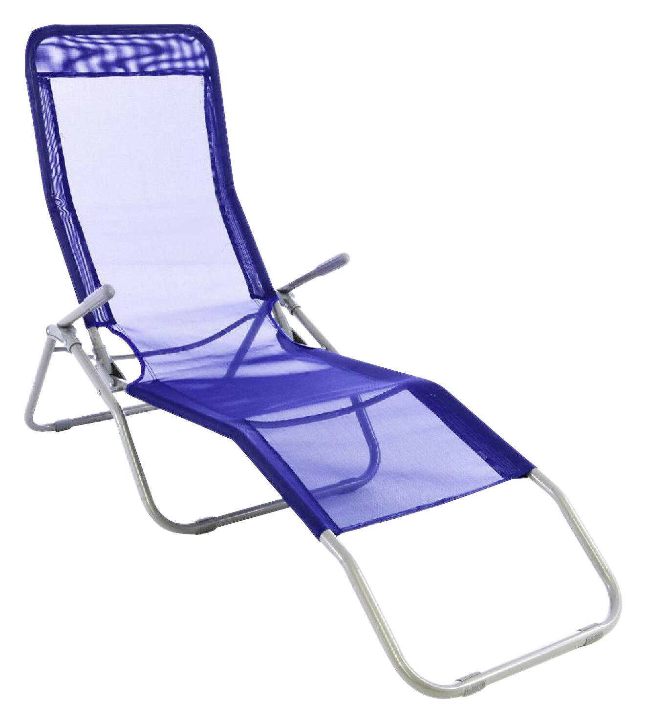 VCM Gartenliege blau Stahl B/H/L: ca. 48x100x160 cm