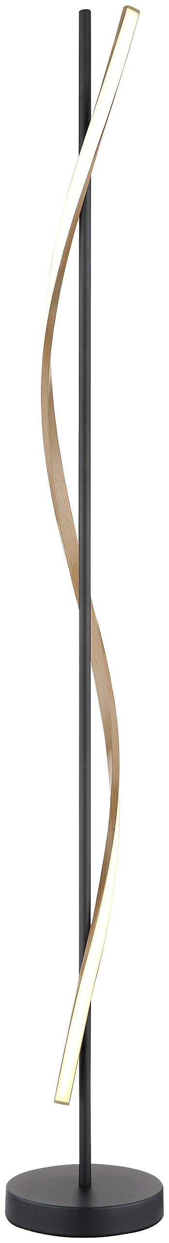 GLOBO LED-Stehleuchte mattschwarz dunkelbraun Opal Metall PVC Kunststoff H/D: ca. 150,7x20 cm 1 Brennstellen