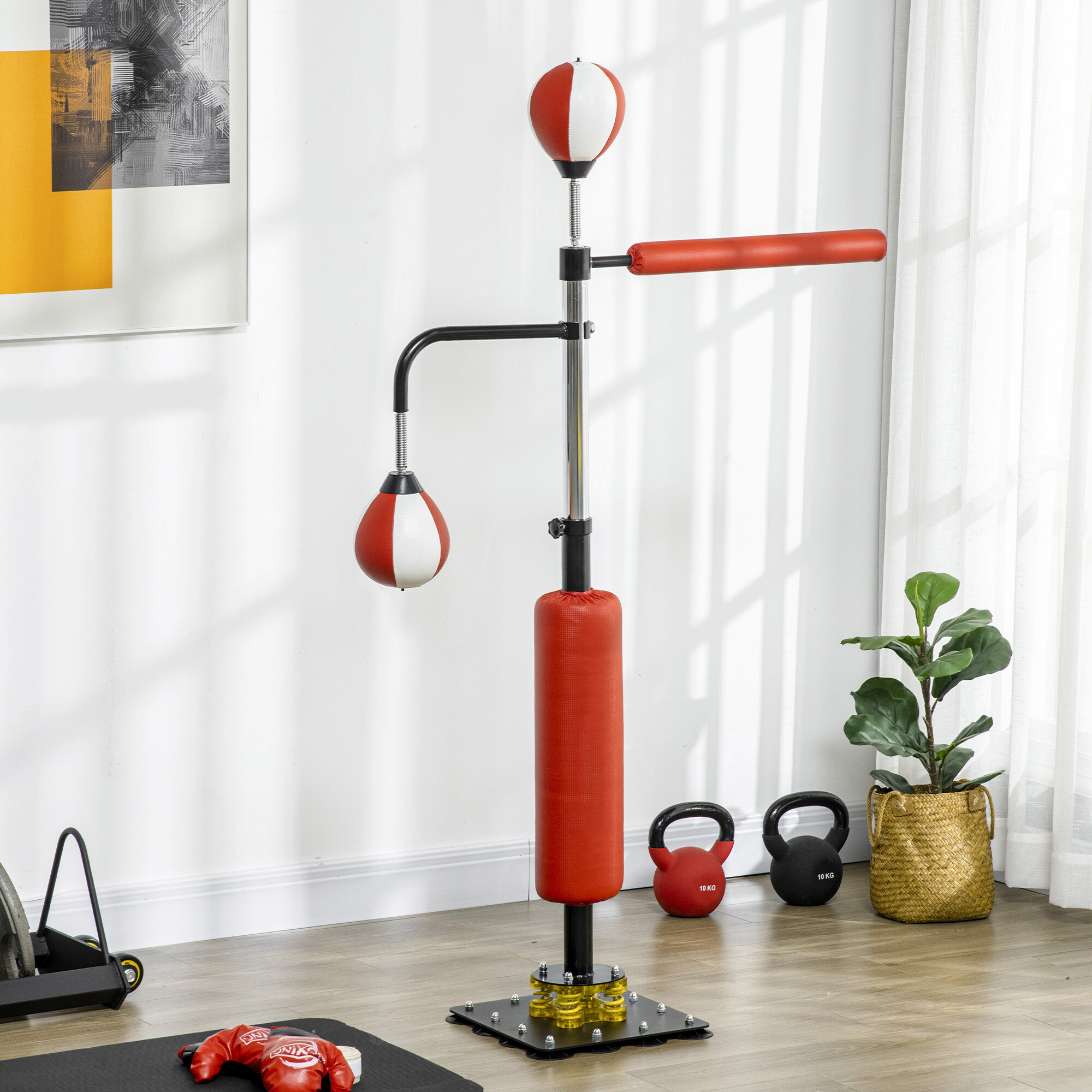 Boxsack mit 2 Speedbällen schwarz Stahl B/H/L: ca. 36x205x84 cm