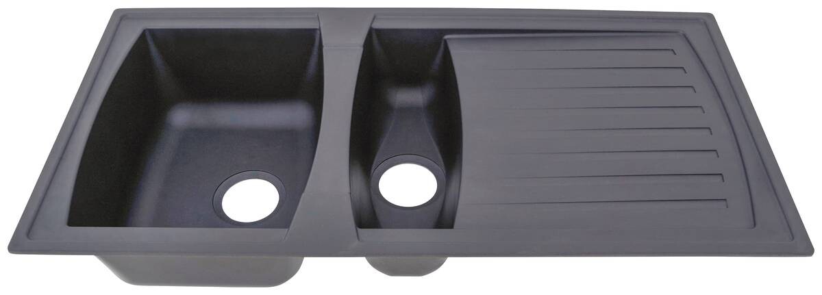 Respekta Einbauspüle Boston 100 x 50 G Beton grau Mineralite B/H/T: ca. 100x20x50 cm