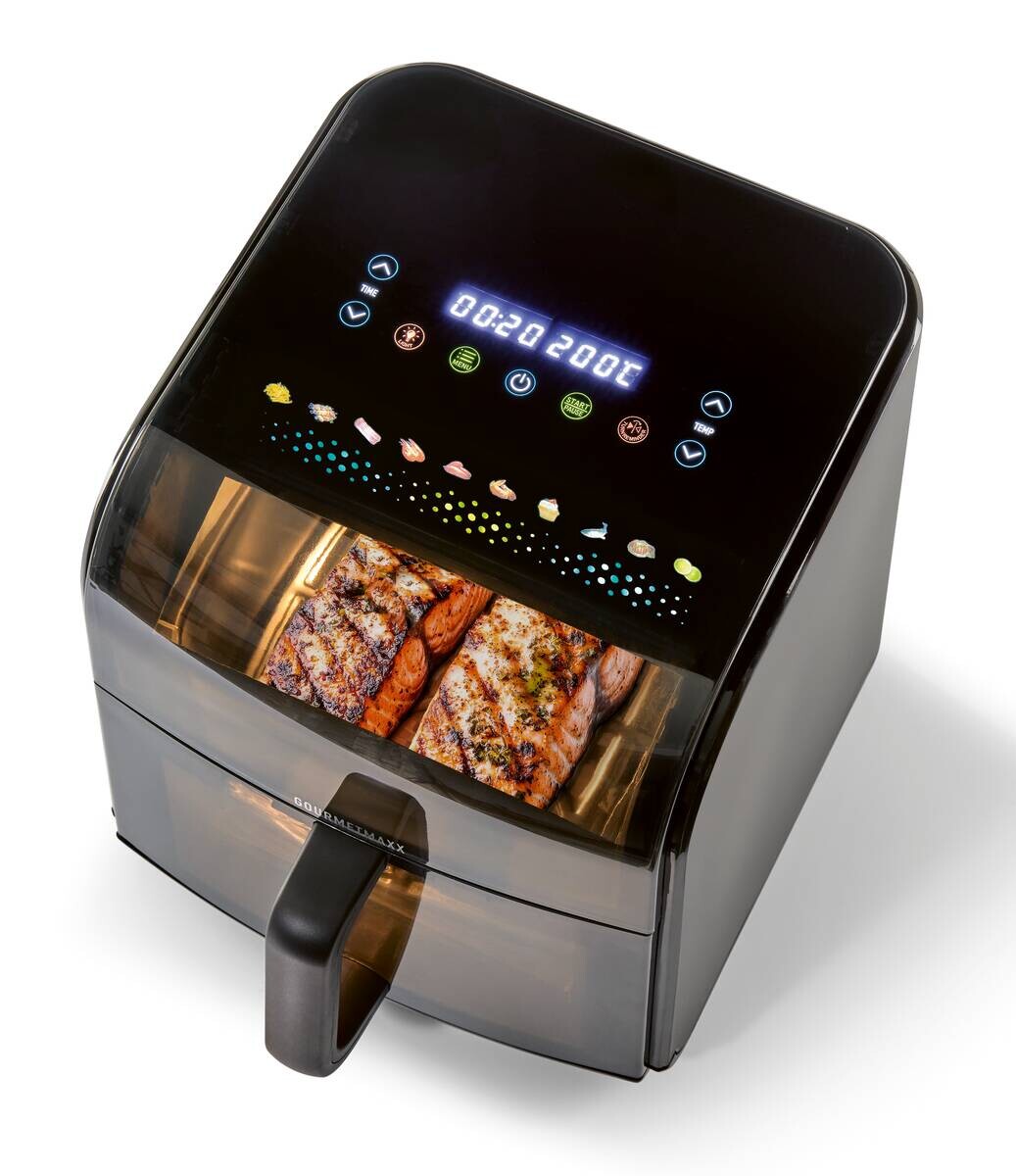 GOURMETmaxx Heißluftfritteuse schwarz Metall B/H/L: ca. 38,6x31,8x28,8 cm ca. 7 l