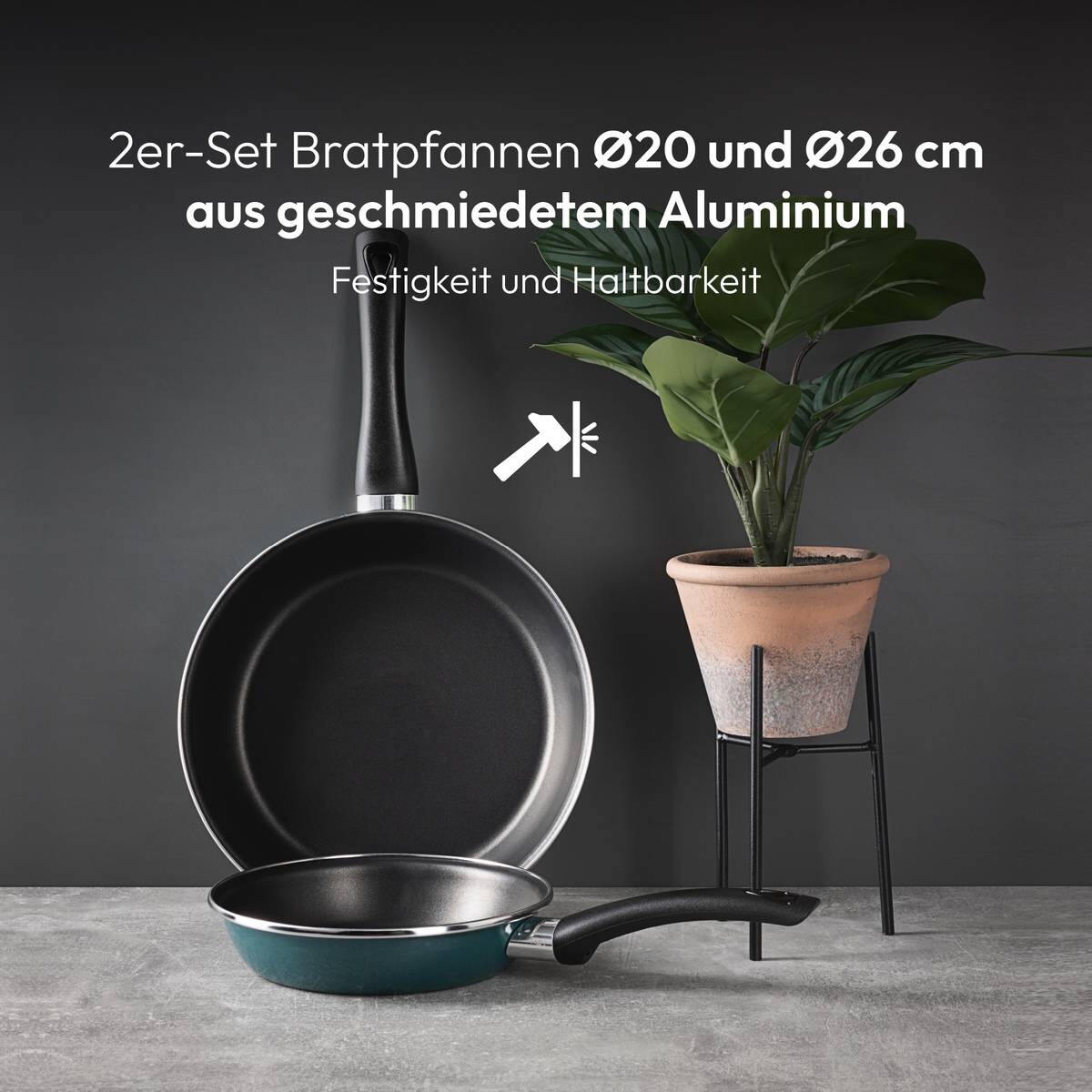 BERGNER Pfannenset Classique grün Aluminium 6 tlg.