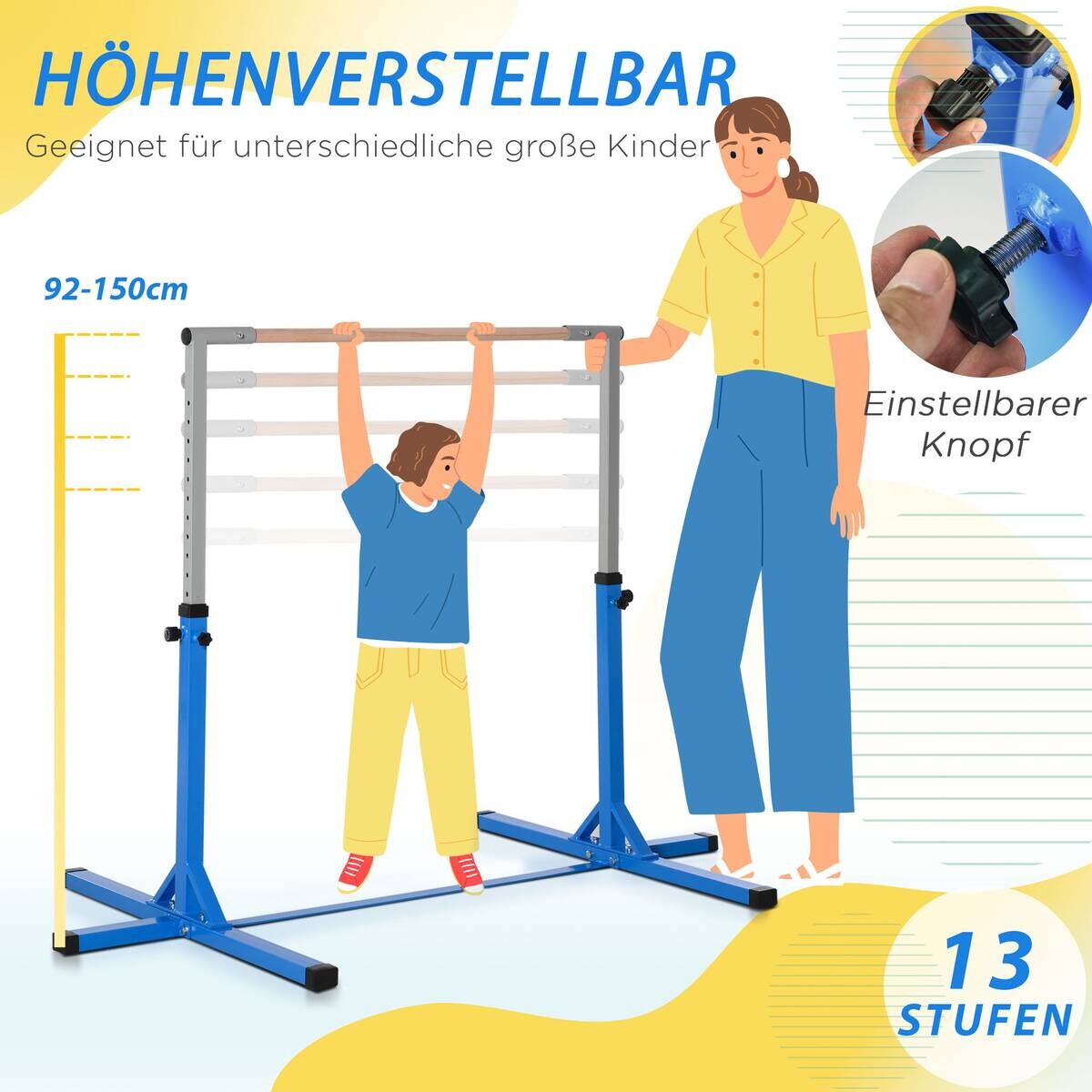 HOMCOM Kinder-Gymnastikstange B/H/L: ca. 121x150x194 cm
