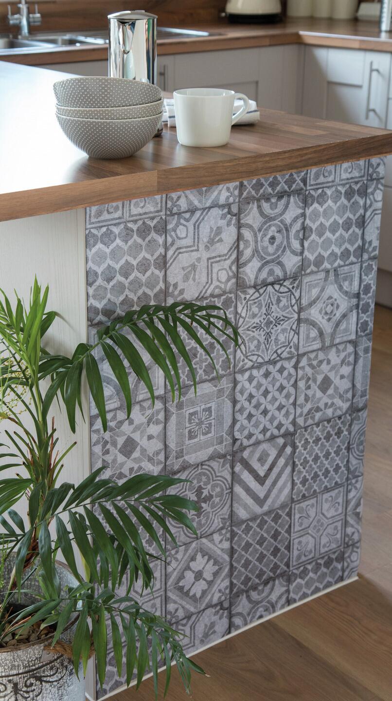 d-c-fix Dekofolie Visbi grau weiß B/L: ca. 45x150 cm