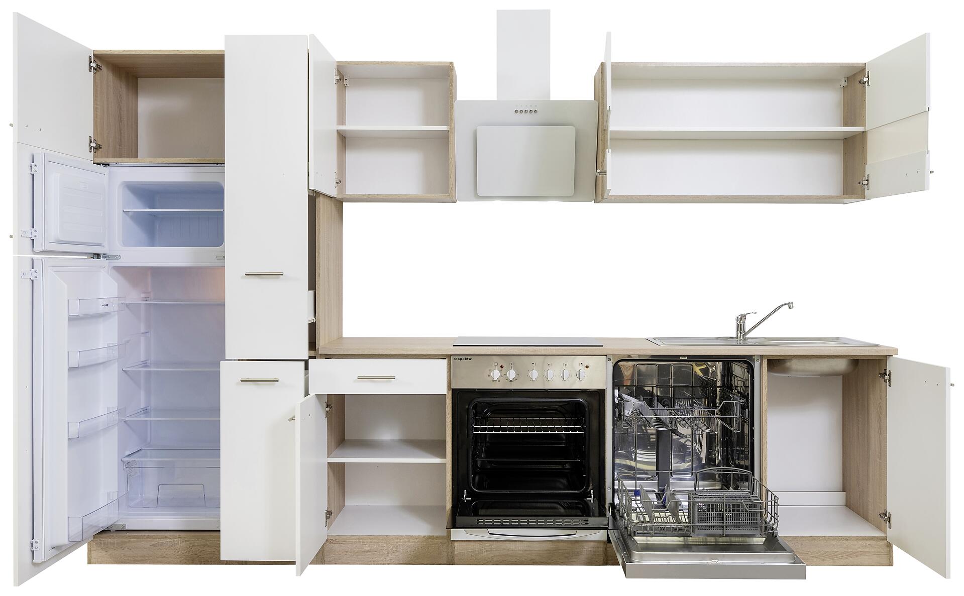 Respekta Küchenblock Economy weiß B/H/T: ca. 310x200x60 cm