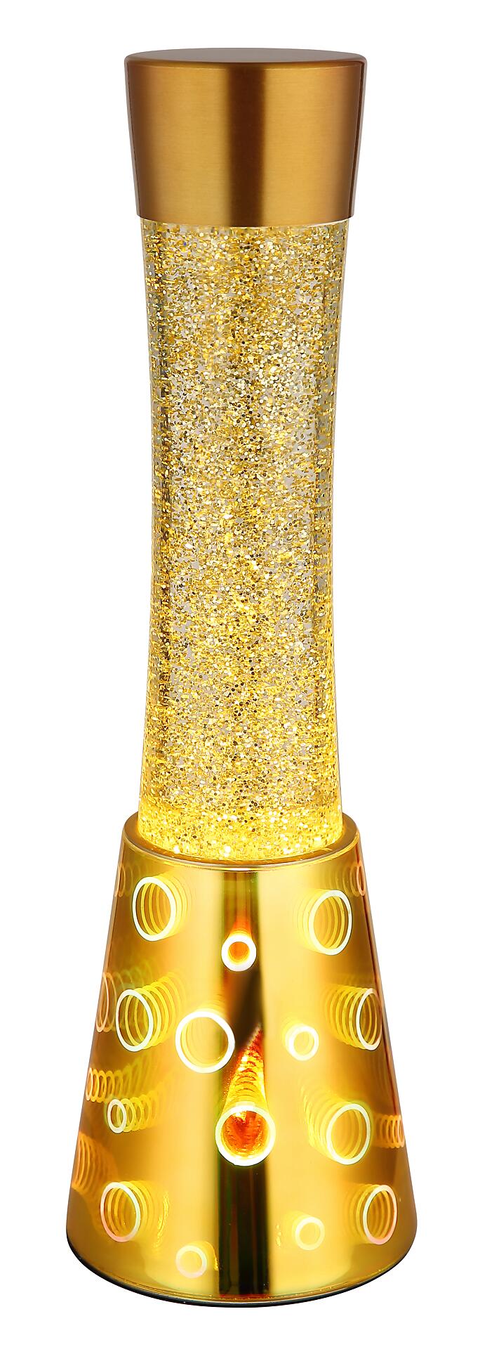 GLOBO LED-Tischleuchte Sparkle gold klar schwarz PVC Glas H/D: ca. 40,6x12,5 cm 1 Brennstellen