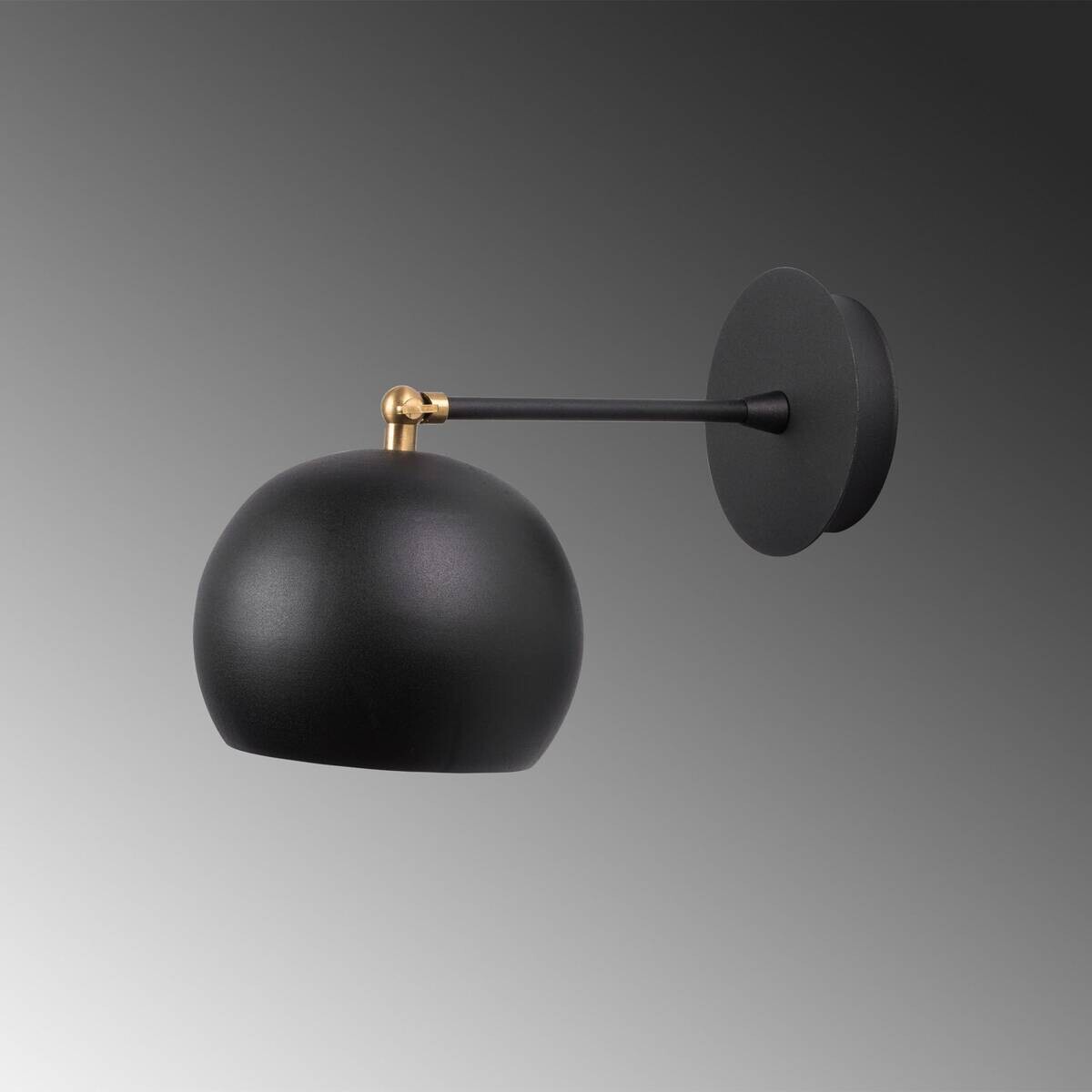 Opviq Wandleuchte schwarz Metall B/H/L: ca. 28x21x15 cm E27 1 Brennstellen