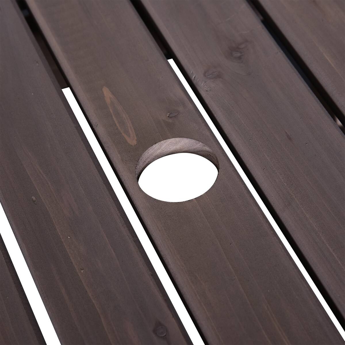 Outsunny Gartenbank grau Holz B/H/T/L: ca. 70x83x70x152 cm