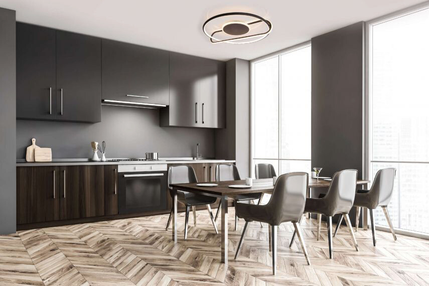 Näve Leuchten LED Deckenleuchte NV1384822 schwarz Metall B/H/L: ca. 54x13x54 cm null 1 Brennstellen