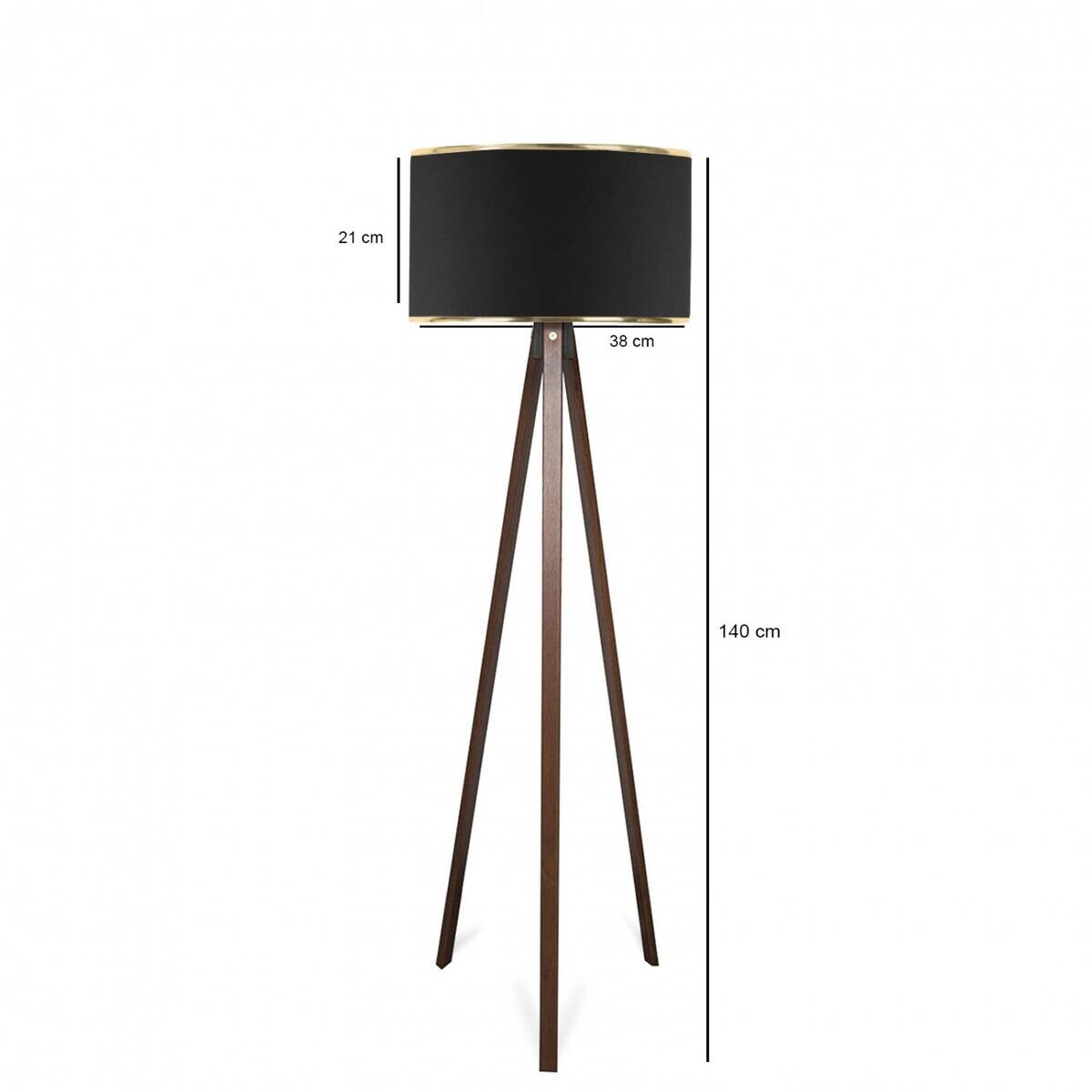 Opviq Stehleuchte schwarz Holz B/H/T/L/D: ca. 38x140x38x38x38 cm E27 1 Brennstellen