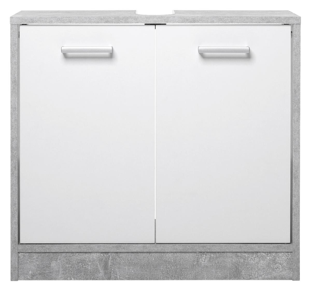 Bad-Set Madeira Beton Optik weiß B/H/T: ca. 123x76,5x28 cm