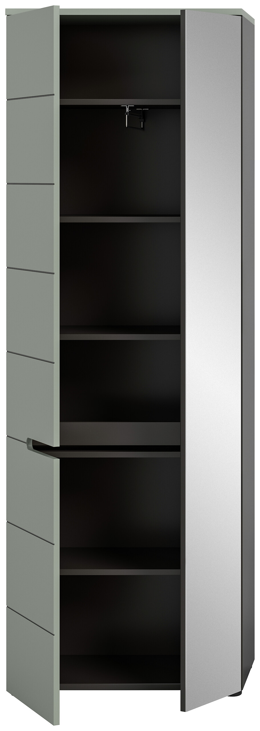 Garderobenschrank Canu grün basaltgrau Nachbildung B/H/T: ca. 190x65x37 cm