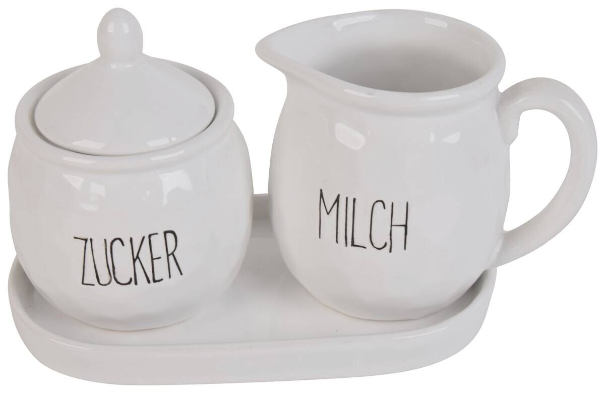 Milch und Zucker-Set weiß Porzellan