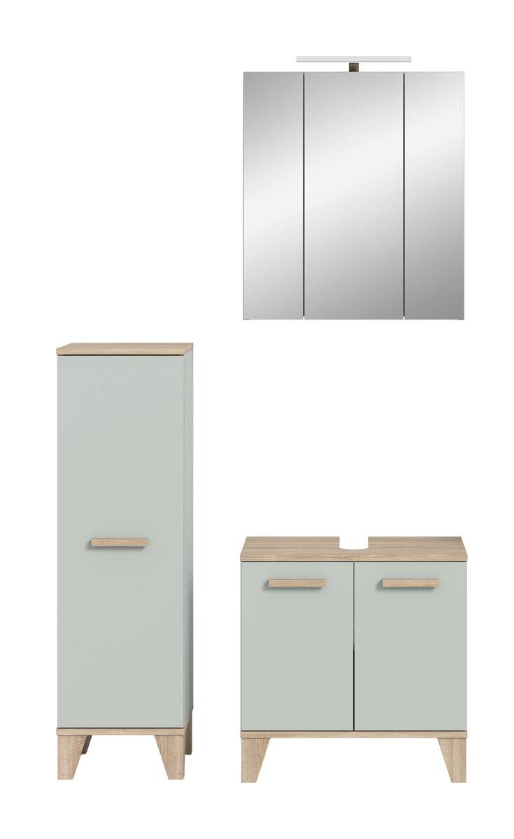 Badezimmer-Set STAR hellgrün Eiche hell Nachbildung B/H/T: ca. 109x190x34 cm