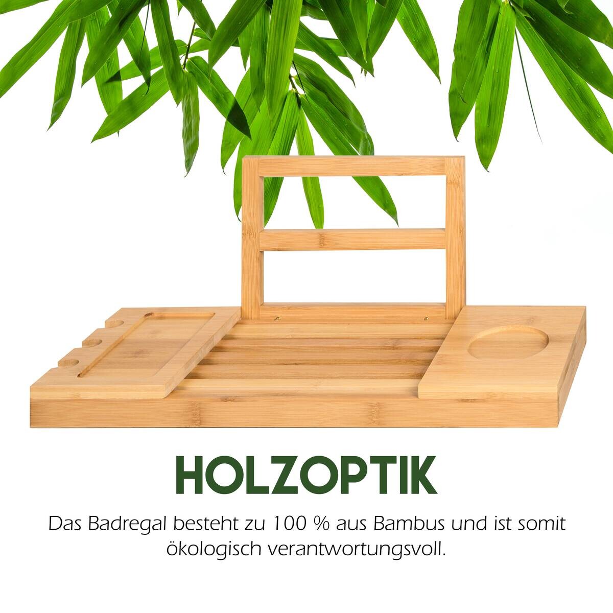 Badewannenablage natur Bambus B/L: ca. 92x18 cm