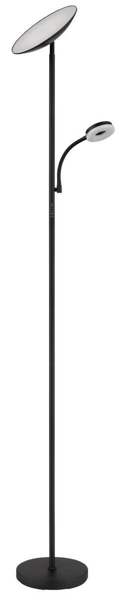 GLOBO LED-Deckenfluter Opal Chrom schwarz Metall Kunststoff H/D: ca. 179x25 cm 1 Brennstellen