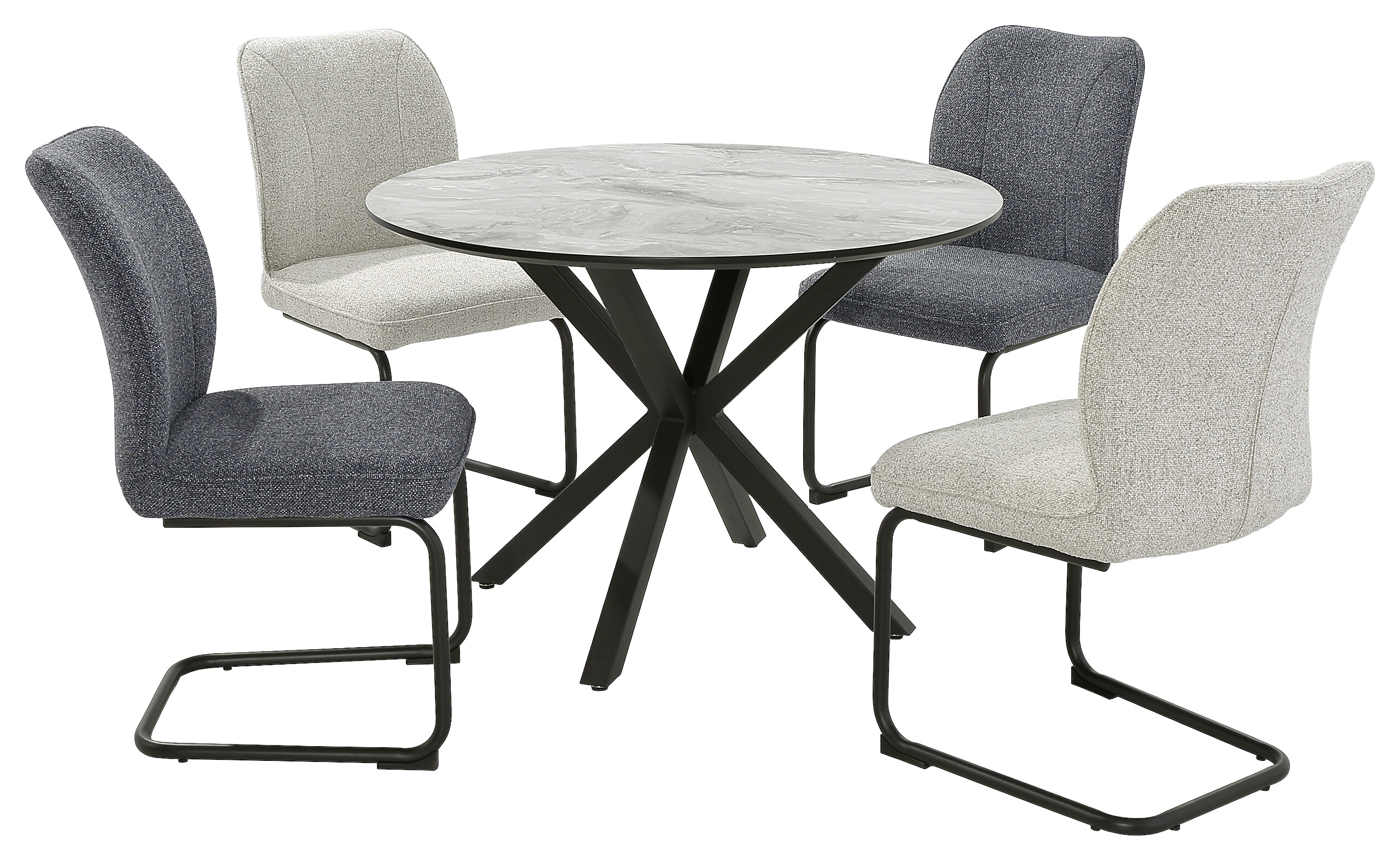 Schwingstuhl blau Webstoff B/H/T: ca. 51x95x66 cm Schwingstuhl blau Webstoff B/H/T: ca. 51x95x66 cm