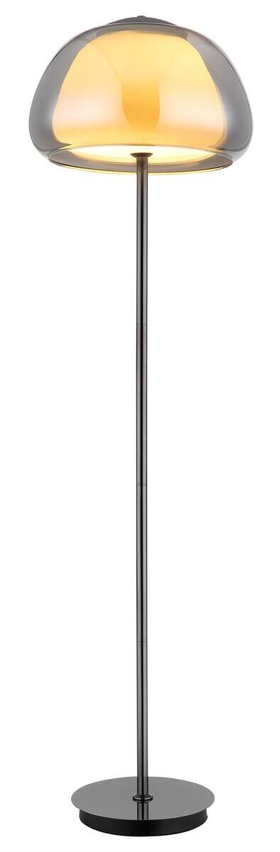 GLOBO Stehleuchte Chrom schwarz Metall Glas B/H/L: ca. 44x37x44 cm