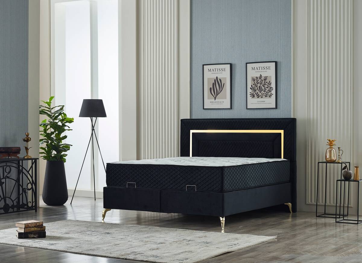 Polsterbett Pandroa 'S' schwarz Liegefläche B/L: ca. 180x200 cm