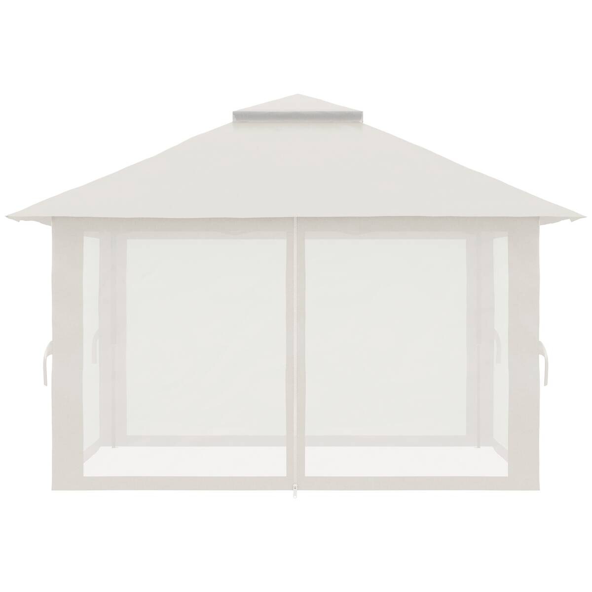 Outsunny Pavillon cremeweiß Polyester B/H/L: ca. 392x283x392 cm