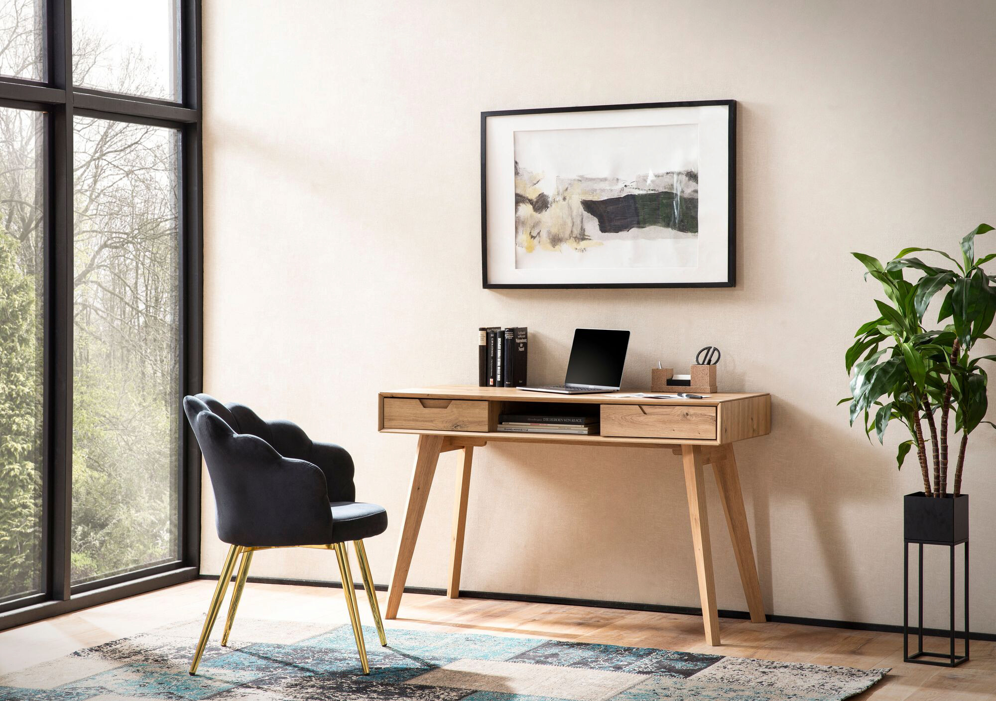 Schreibtisch natur Eiche Optik B/H/T: ca. 120x77x55 cm