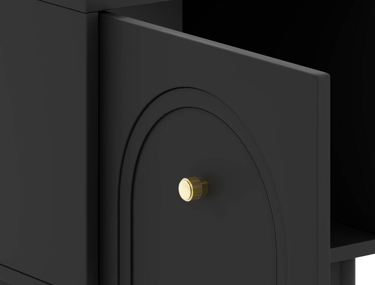 Nachtkonsole MAZOMA schwarz gold Optik B/H/T: ca. 41,5x53,5x39 cm