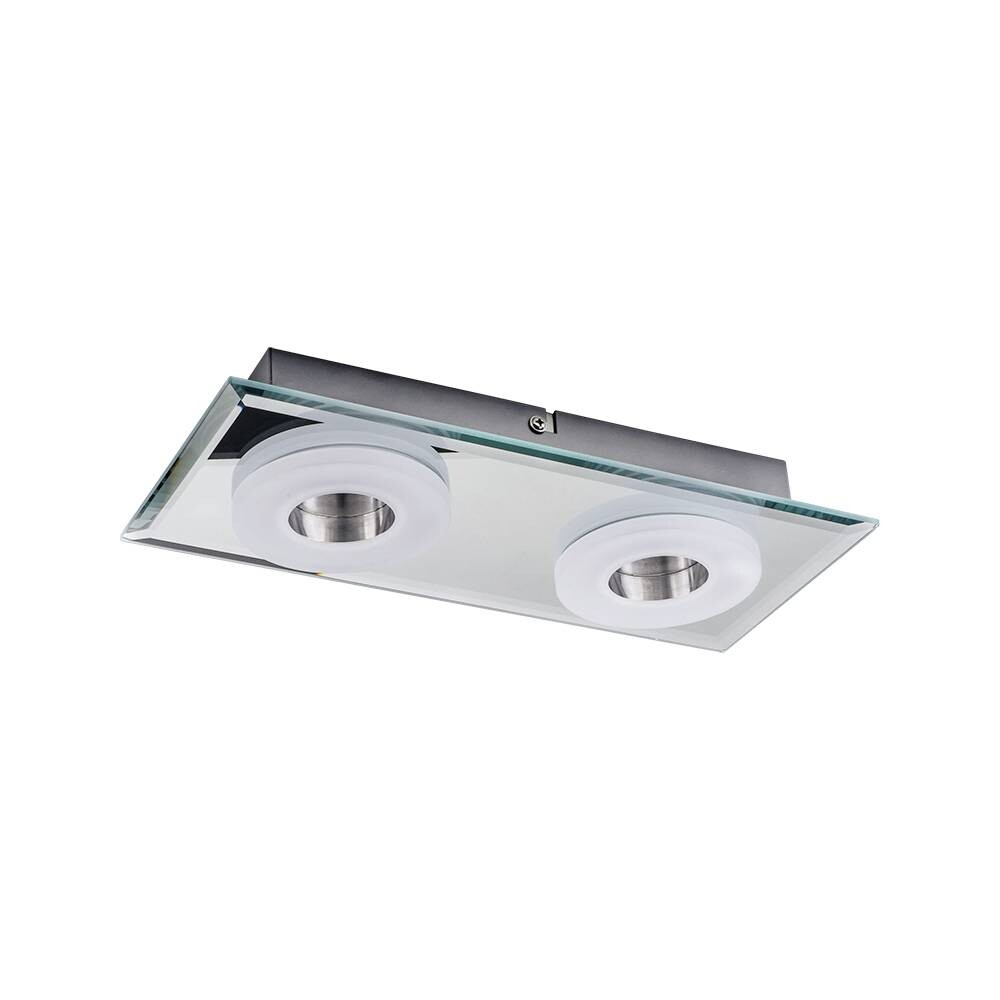 SPOT Light Deckenleuchte Vito Chrom klar Metall Glas B/H/L: ca. 30x5x13 cm 2 Brennstellen