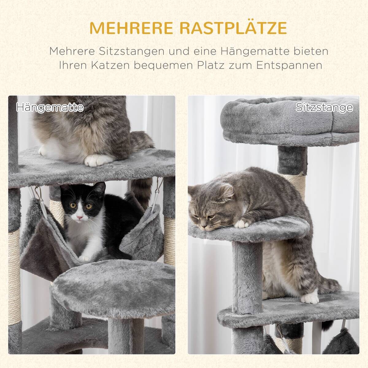 PawHut Katzen-Zubehör grau Edelstahl B/H/L: ca. 40x40x132 cm