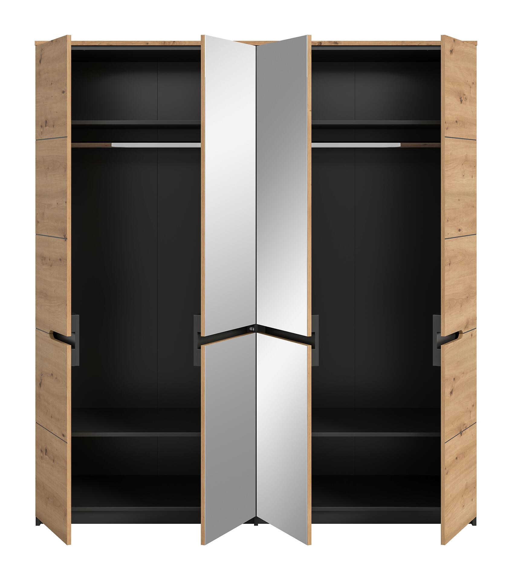 Kleiderschrank CANU basaltgrau Artisan Nachbildung B/H/T: ca. 180x198x59 cm
