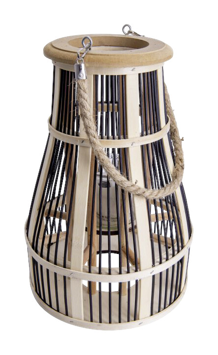 Dekoleuchte NV5286022 natur schwarz Bambus Glas H/D: ca. 6x5 cm