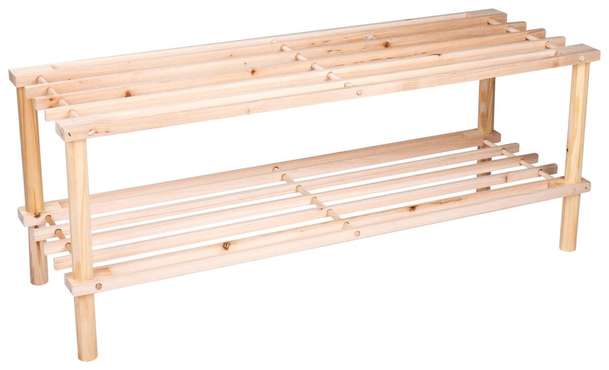 alpina Schuhregal braun Holz B/H/L: ca. 26x29,5x74 cm