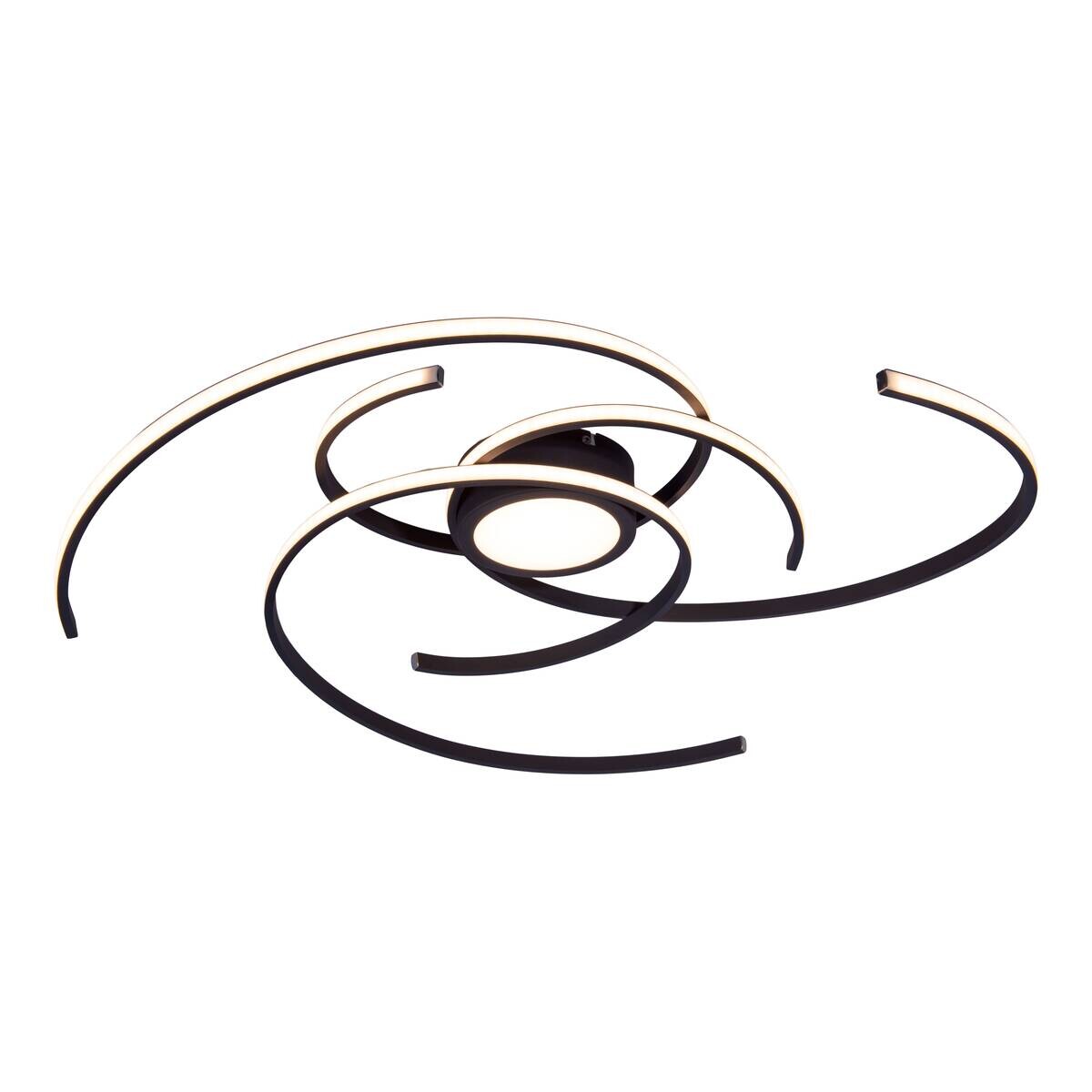 Näve Leuchten Deckenleuchte 1395722 schwarz Kunststoff Metall B/H/T: ca. 75x7x75 cm null 4 Brennstellen