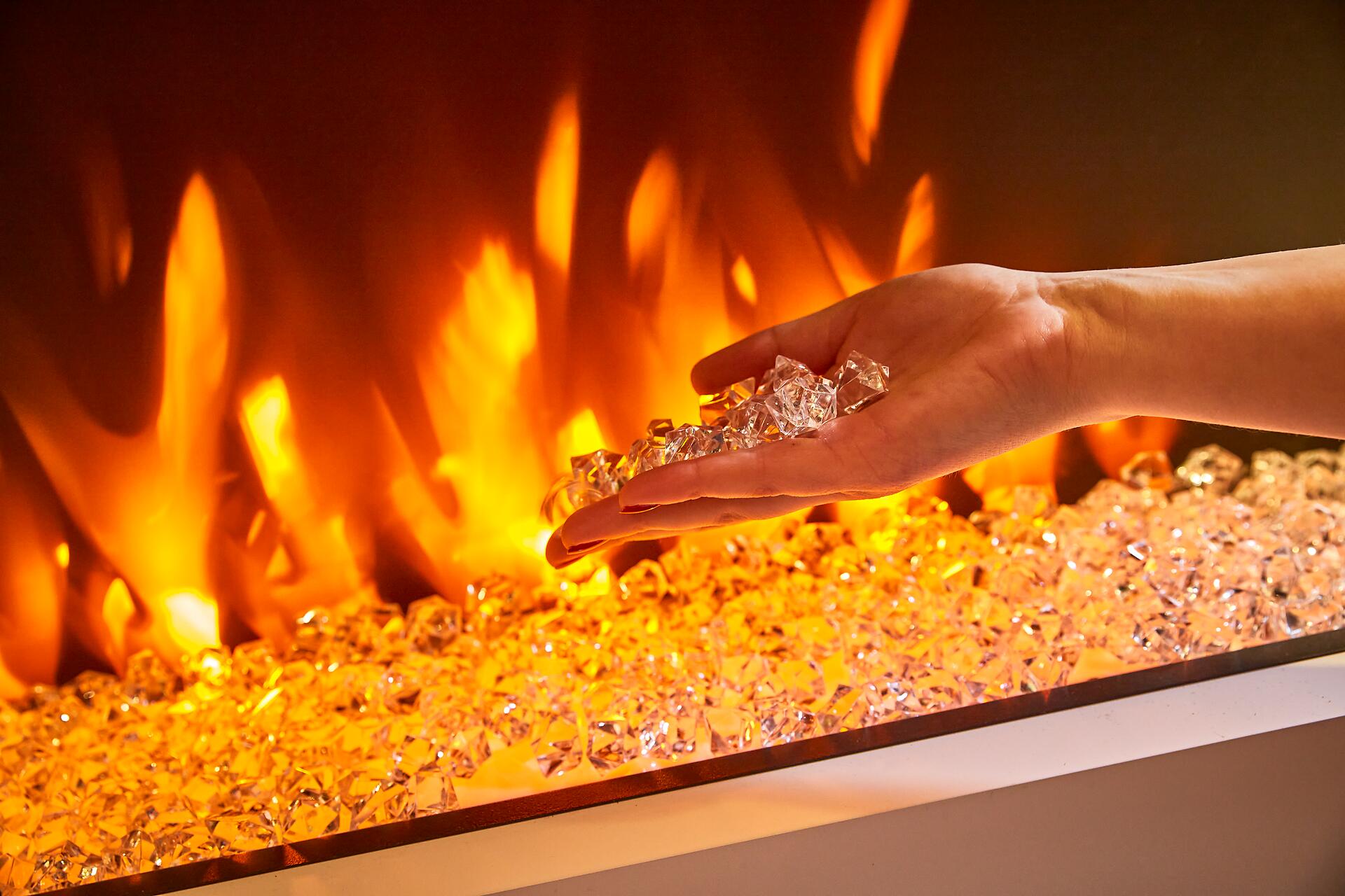 BHP Elektrischer-Kamin BG00678 weiß MDF Metall B/H/T: ca. 120x64x27 cm