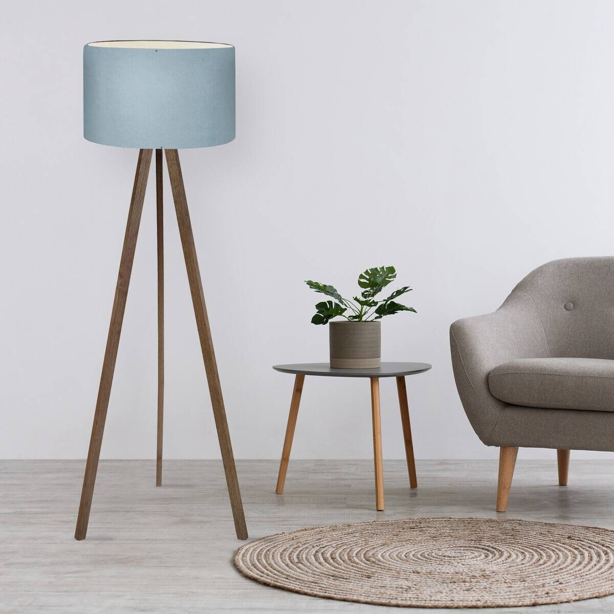 Opviq Stehleuchte braun PVC MDF B/H/T/L/D: ca. 38x140x38x38x38 cm E27 1 Brennstellen