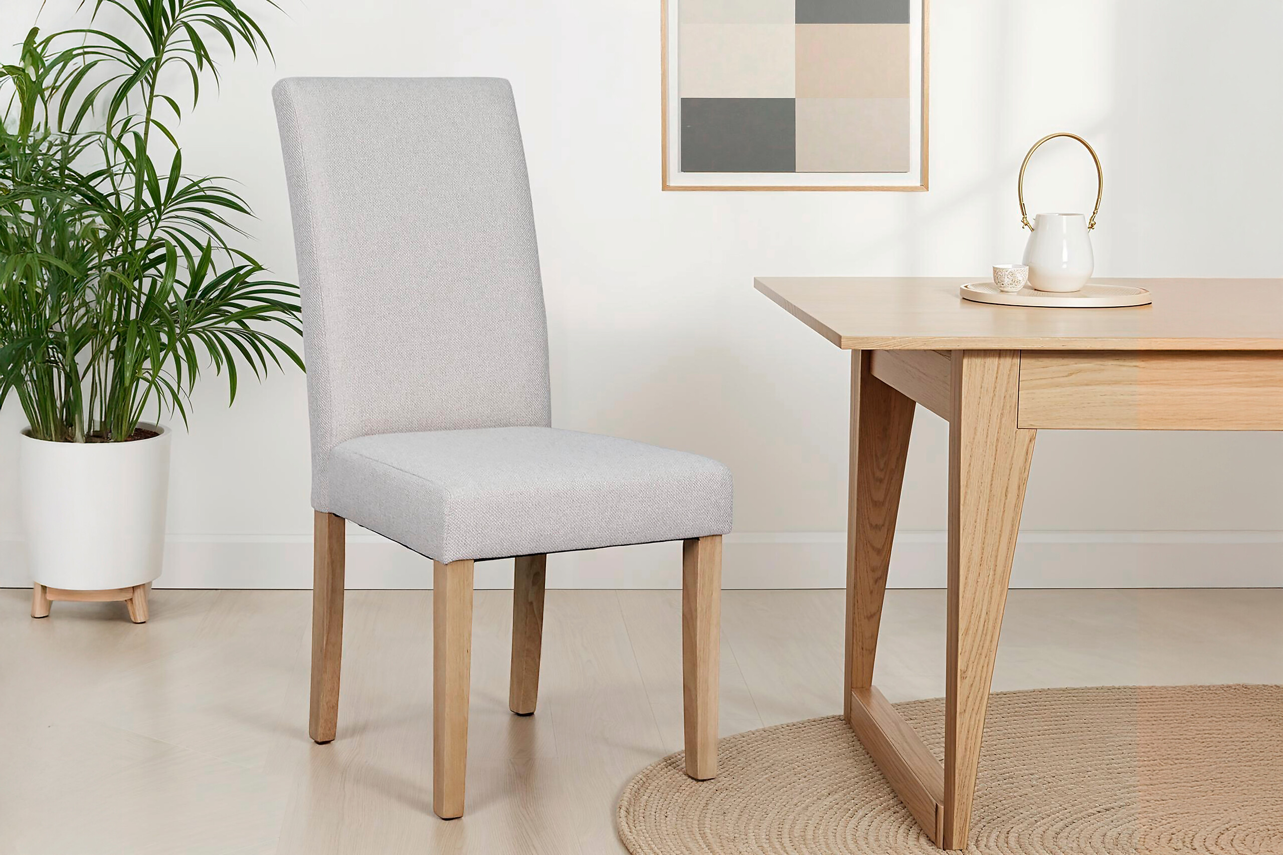 Stuhl ELIAS, 2er-Set natur taupe Webstoff B/H/T: ca. 47x99,5x60 cm