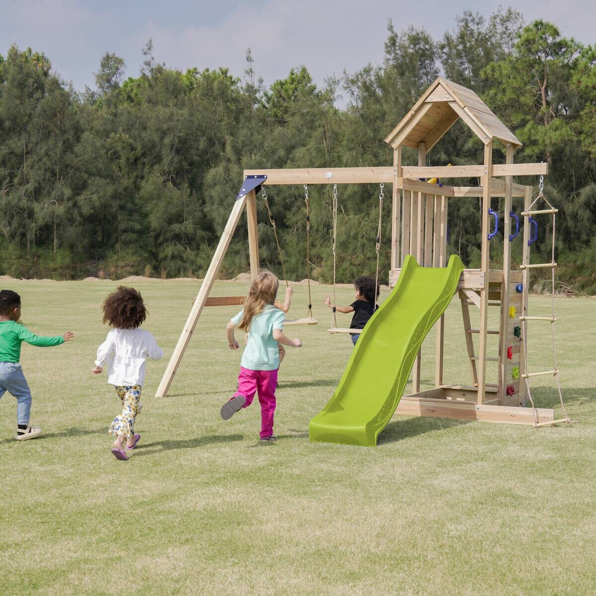 AXI Spielturm Moos grün B/H/L: ca. 342x267x375 cm