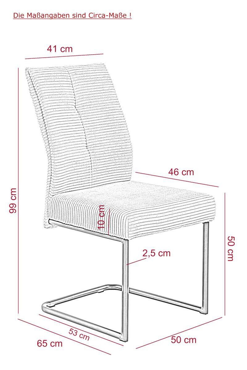 Schwingstuhl Dagmar, 4er-Set anthrazit Metall B/H/T: ca. 50x99x65 cm