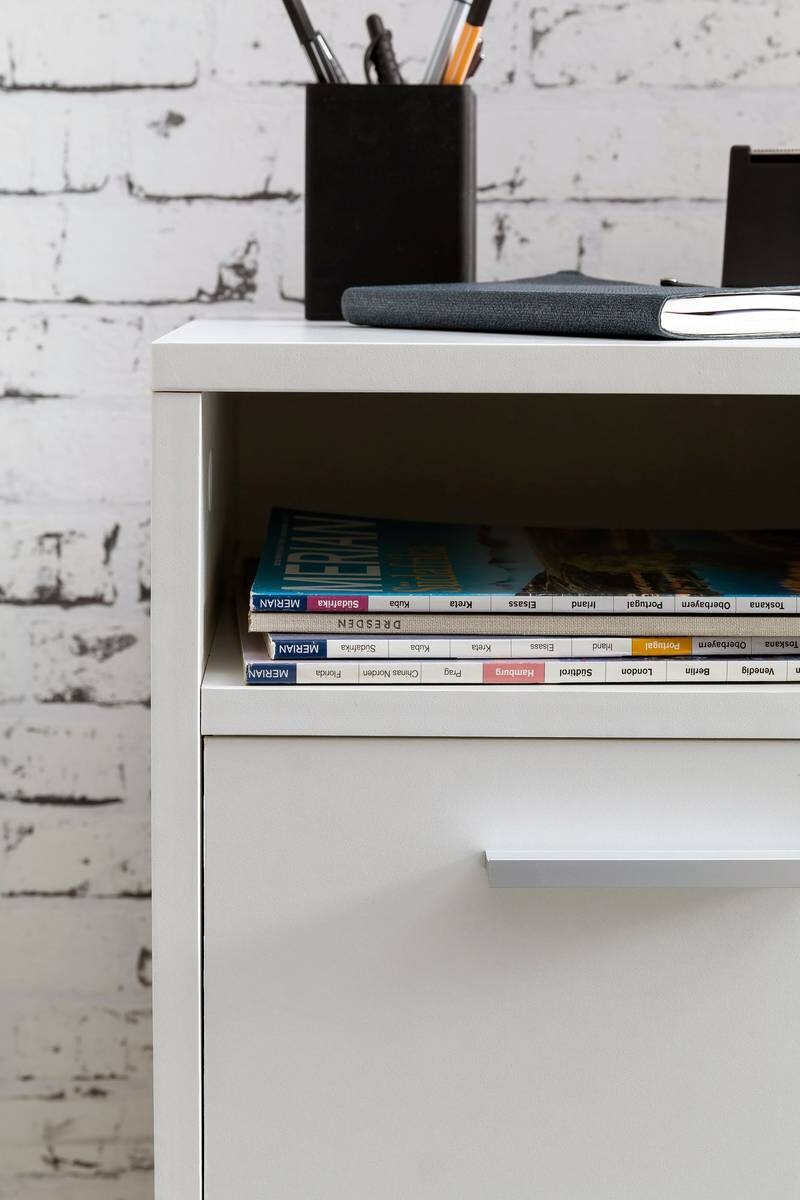 Rollcontainer weiß Spanplatte B/H/T: ca. 33x60x38 cm