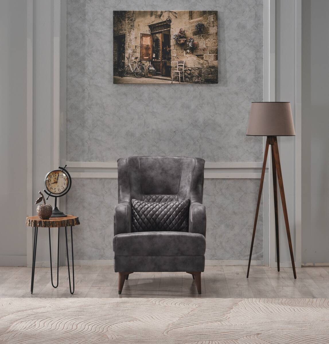 Sessel anthrazit Microfaser B/H/T: ca. 73x108x85 cm