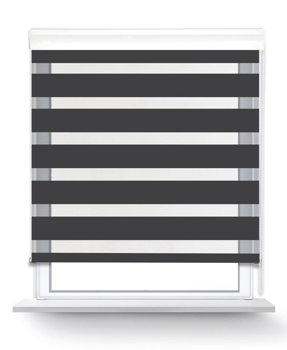 POCOline Doppelrollo mit Blende Easy Fix anthrazit B/L: ca. 55x160 cm