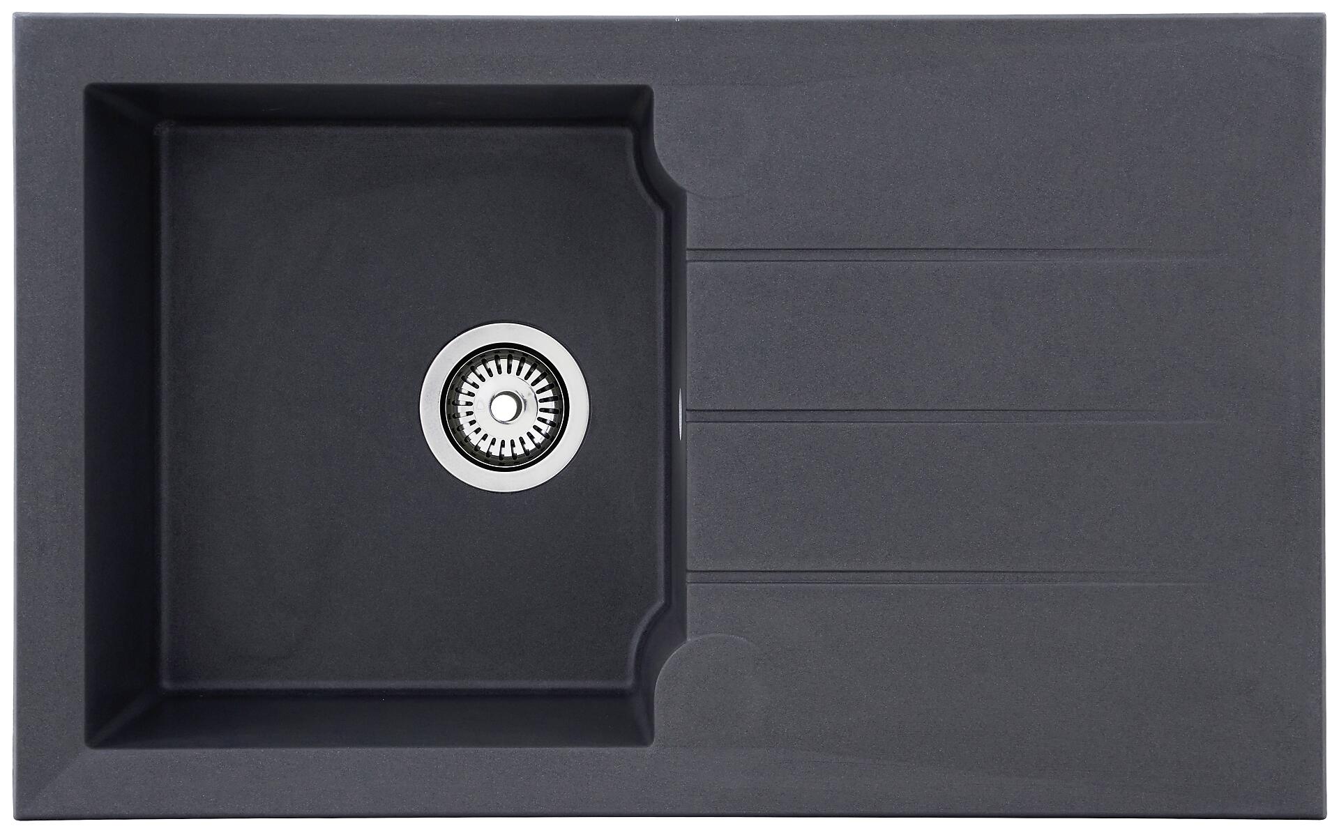 Respekta Einbauspüle Alineo 81x50 TG Titaniumgrau Quarzolite B/H/T: ca. 81x21x50 cm