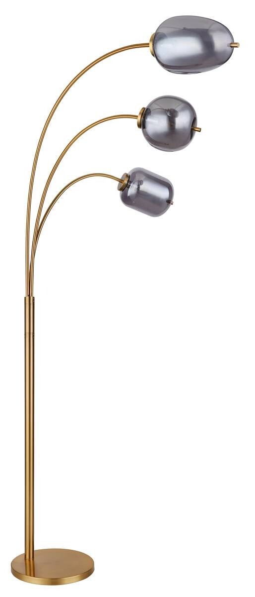 GLOBO Stehleuchte messing Glas Metall B/H/T: ca. 60x175x80 cm 3 Brennstellen