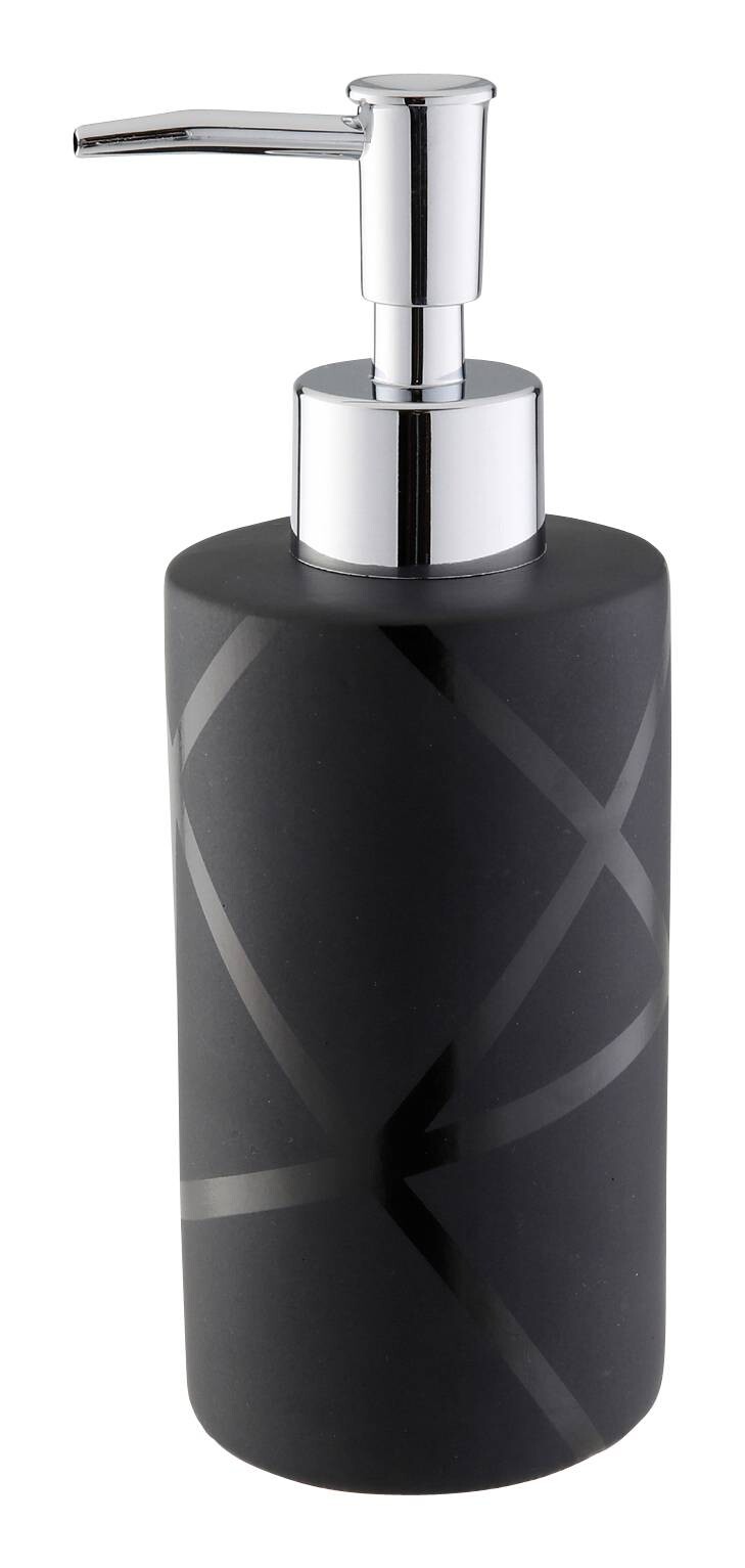 Axentia Seifenspender Nero schwarz Steingut B/H/T: ca. 7x18x7 cm